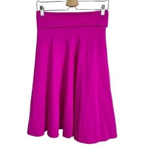 Juicy Couture Pink Fold Down Waist Swing Midi Jersey Skirt‎ Size L